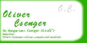 oliver csenger business card